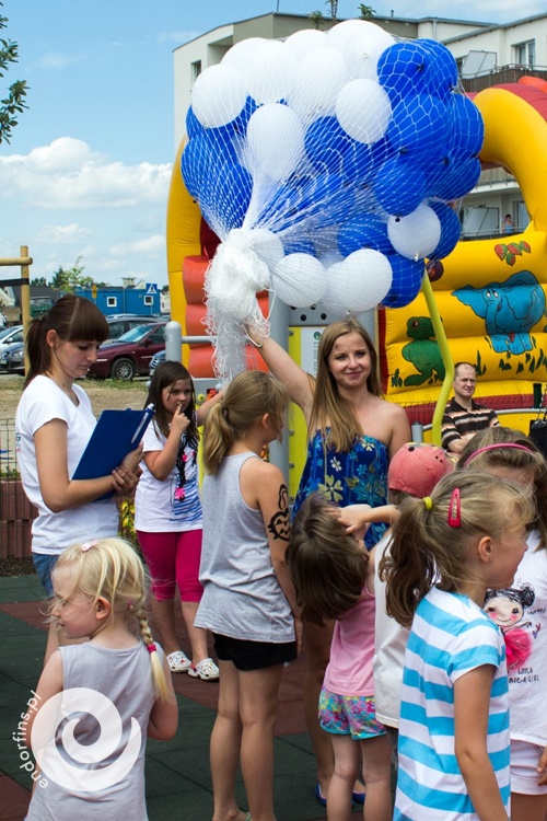 wypuszczanie balonów z helem z siatki